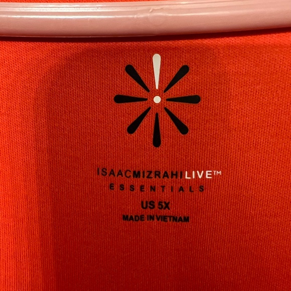 Isaac Mizrahi Women's Vibrant Orange Button Down Shirt size 5X - Picture 3 of 4